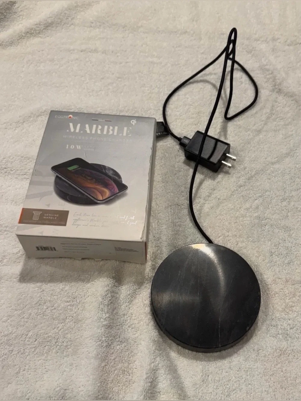 Eggtronic Wireless Charging Stone for Smartphone, Marble